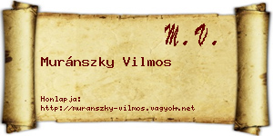 Muránszky Vilmos névjegykártya